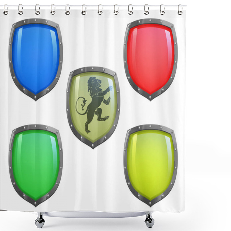 Personality  Shields In Different Colours Shower Curtains