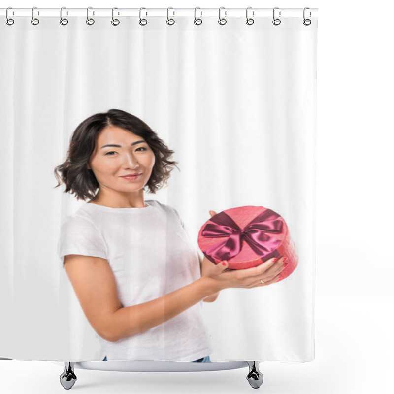 Personality  Asian Woman With Gift Shower Curtains