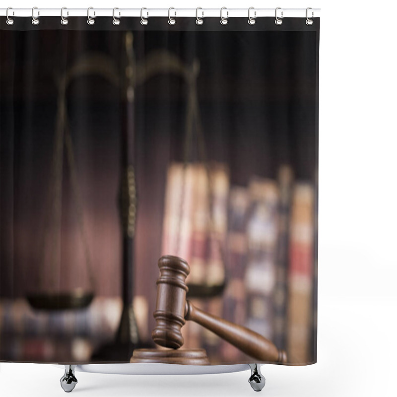 Personality  Law Theme With Court Gavel Shower Curtains