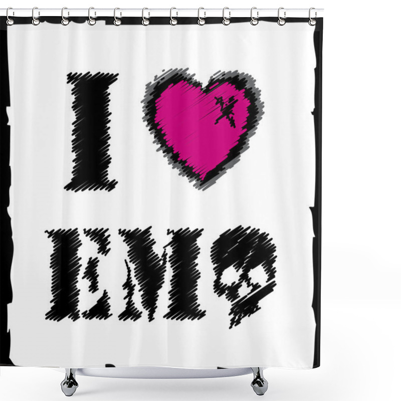 Personality  Emo Love Shower Curtains