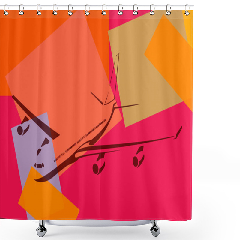 Personality  Pop Art. Plane Shower Curtains