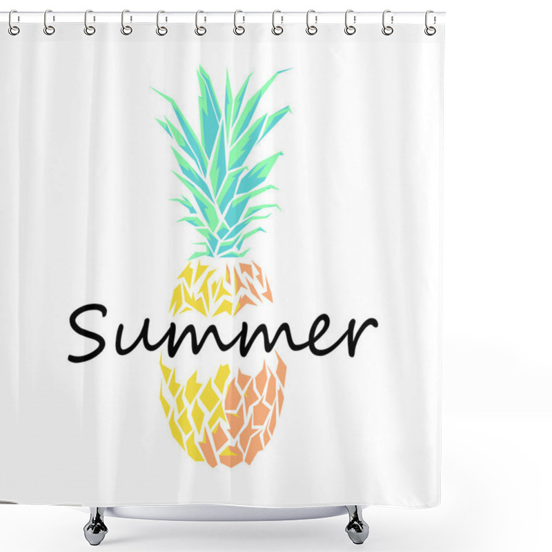 Personality  Design Illustration Concepts Ananas With Style Typography. Vector Illustration. Concepts Web Banner And Printed Materials. Trendy And Beautiful. Polygonal Low Poly. Flat Elements Shower Curtains