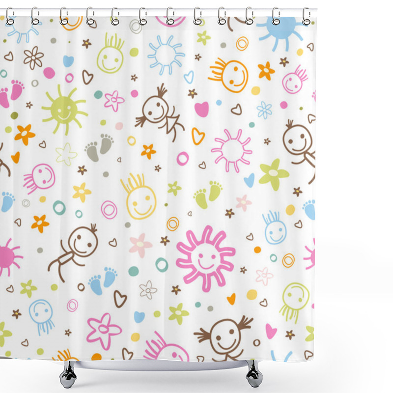 Personality  Baby Seamless Pattern Shower Curtains