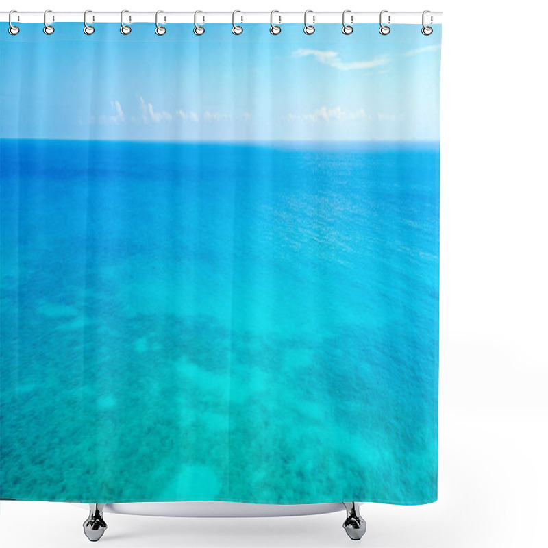 Personality  Coral Reef Palancar Seascape And Caribbean Sea Panorama With Turquoise Green And Blue Water And Waves In Playa Del Carmen Quintana Roo Mexico. Shower Curtains