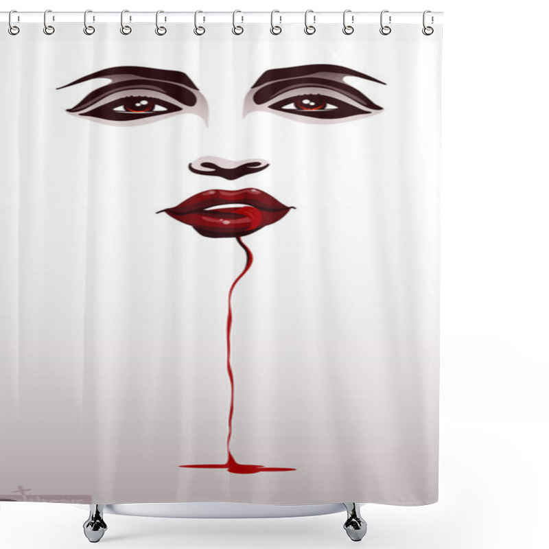 Personality  Vampire Face. Background For Halloween Shower Curtains