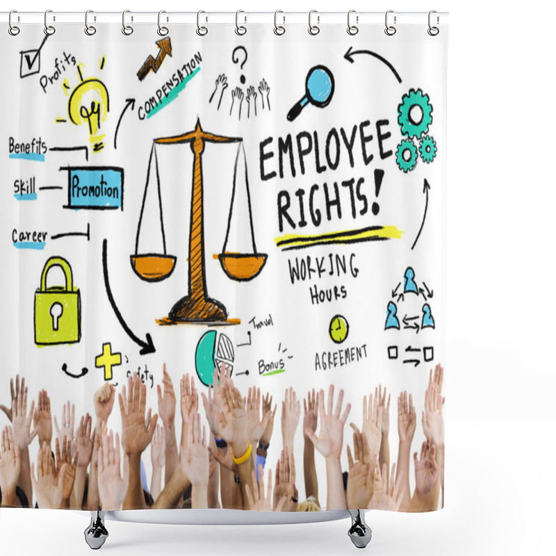 Personality  Diverse Hands And Employee Rights Shower Curtains