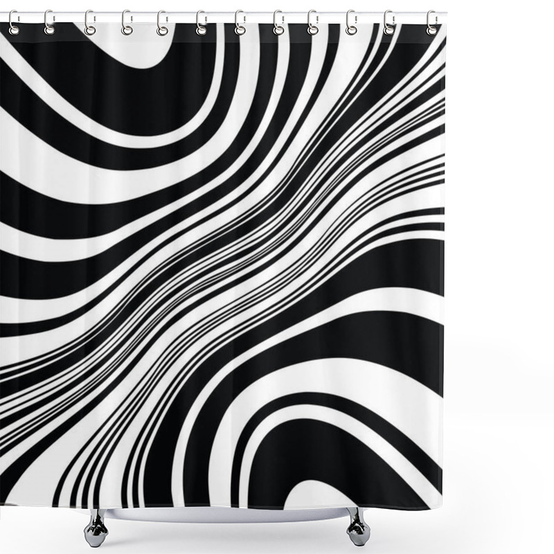 Personality  Abstract Vector Background Of Waves Shower Curtains