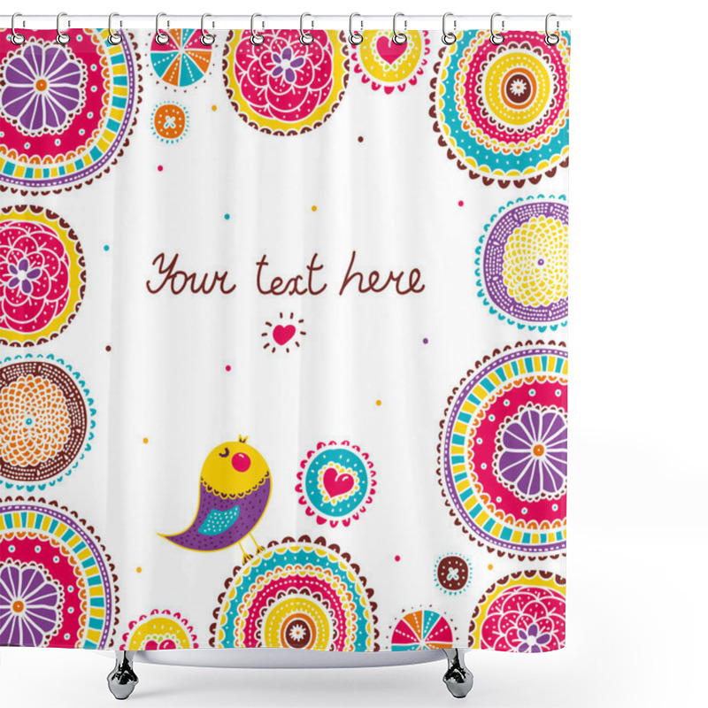 Personality  Floral Background, Spring Theme, Greeting Card. Shower Curtains