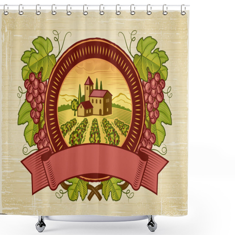 Personality  Grapes Harvest Label Shower Curtains