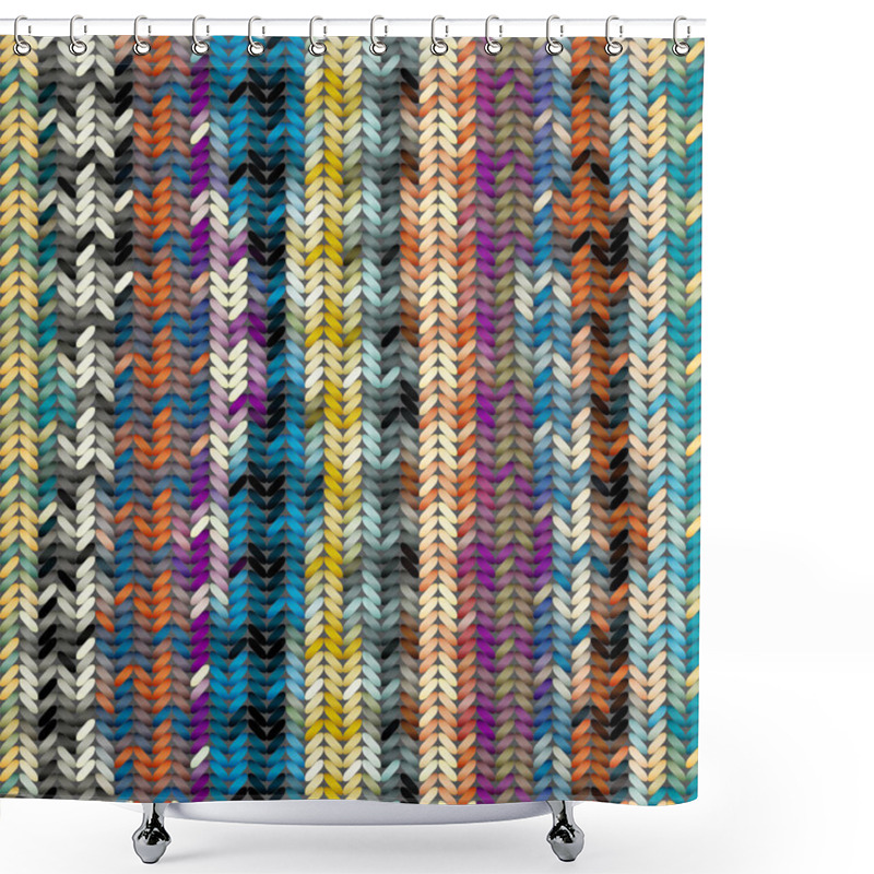 Personality  Imitation Sweater Knit Melange Effect Shower Curtains