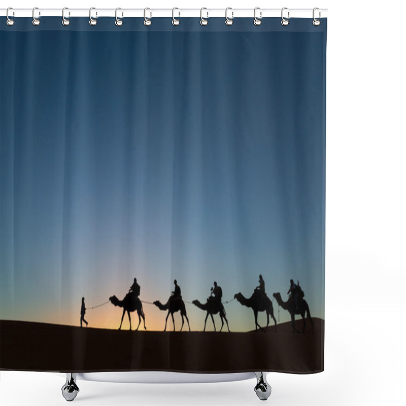 Personality  Camel Caravan Going Through The Desert Shower Curtains