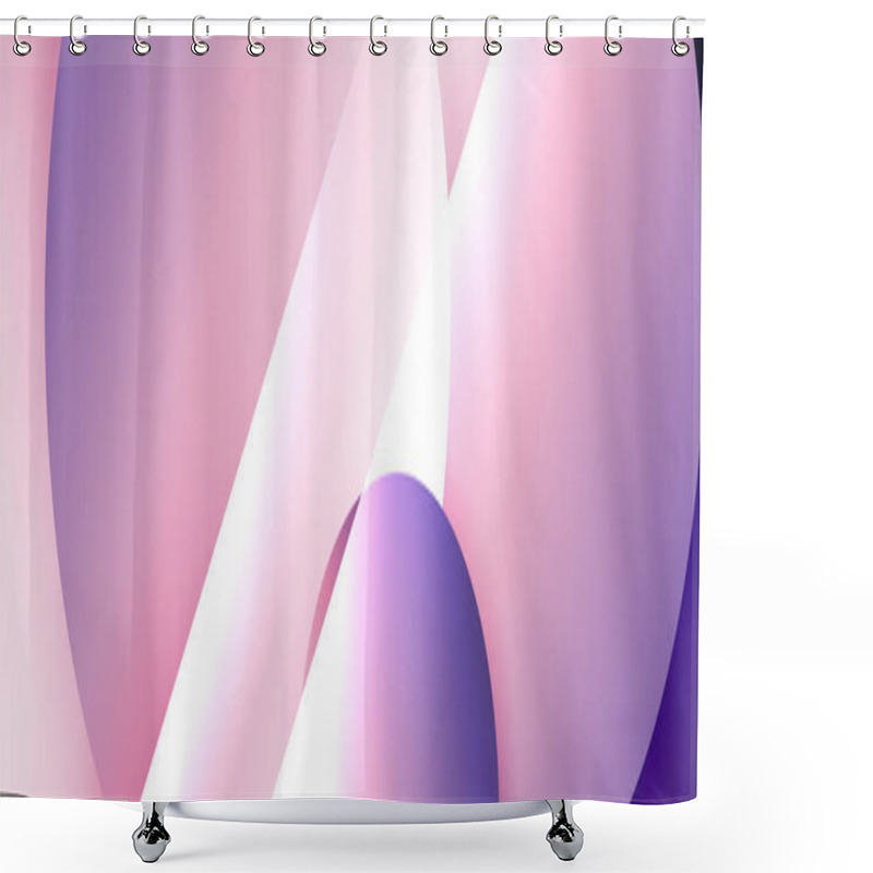 Personality  Dynamic Trendy Geometrical Abstract Background. Circles, Round Shapes 3d Shadow Effects And Fluid Gradients. Modern Overlapping Round Forms Shower Curtains