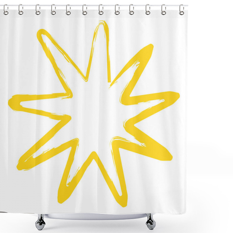 Personality  Hand Drawn Star Drawing. Star In Doodle Style. Stylized Star Isolated From Background. Vector Illustration Shower Curtains