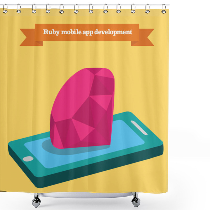 Personality  Ruby Mobile Application Development Vector Illustration Shower Curtains