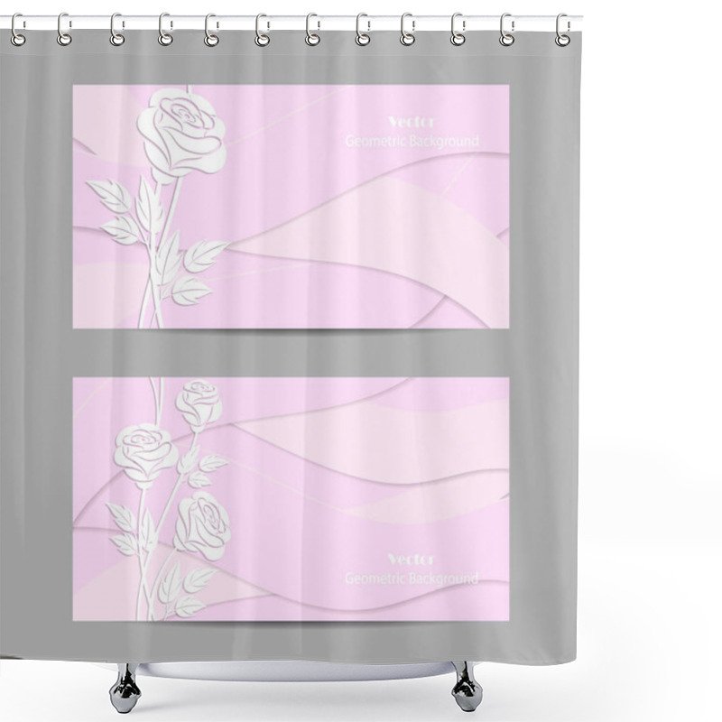 Personality  Set Of Horizontal Banners Shower Curtains