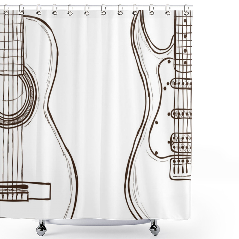 Personality  Acoustic And Electric Guitar Shower Curtains