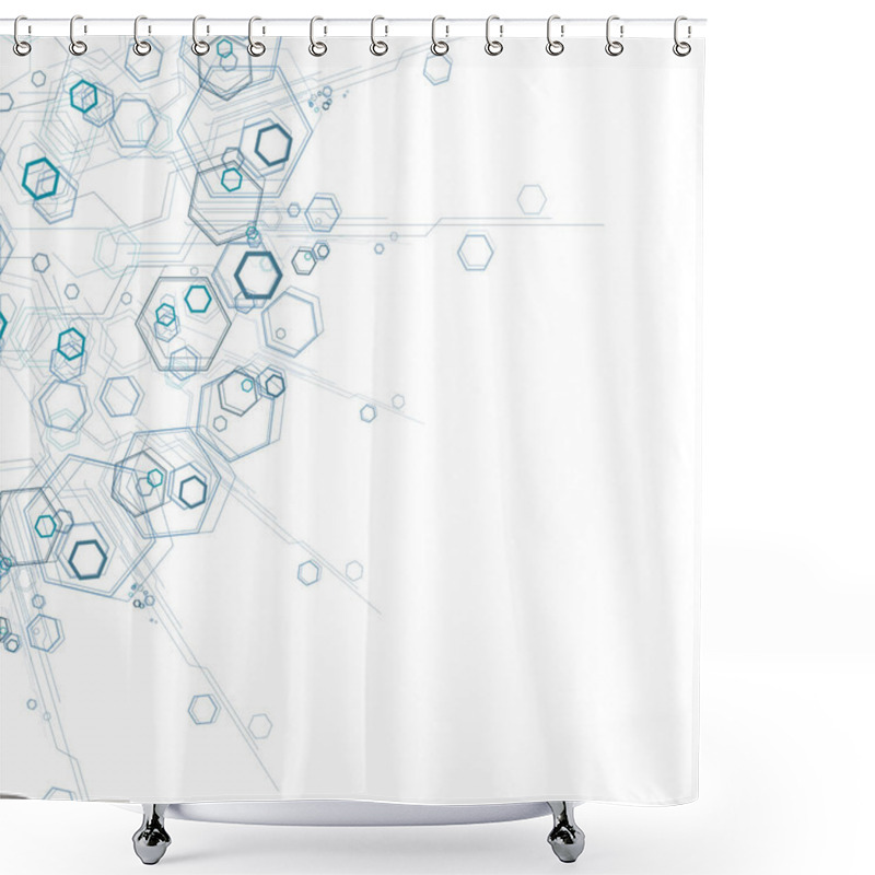 Personality  Abstract Hexagonal Structures Shower Curtains