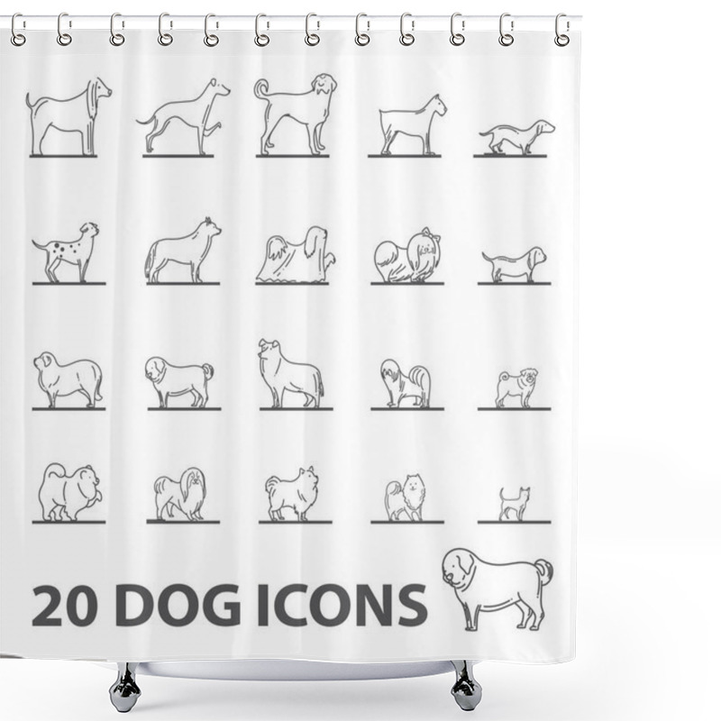 Personality  Dog Icon Set, Design Vector Illustration Shower Curtains