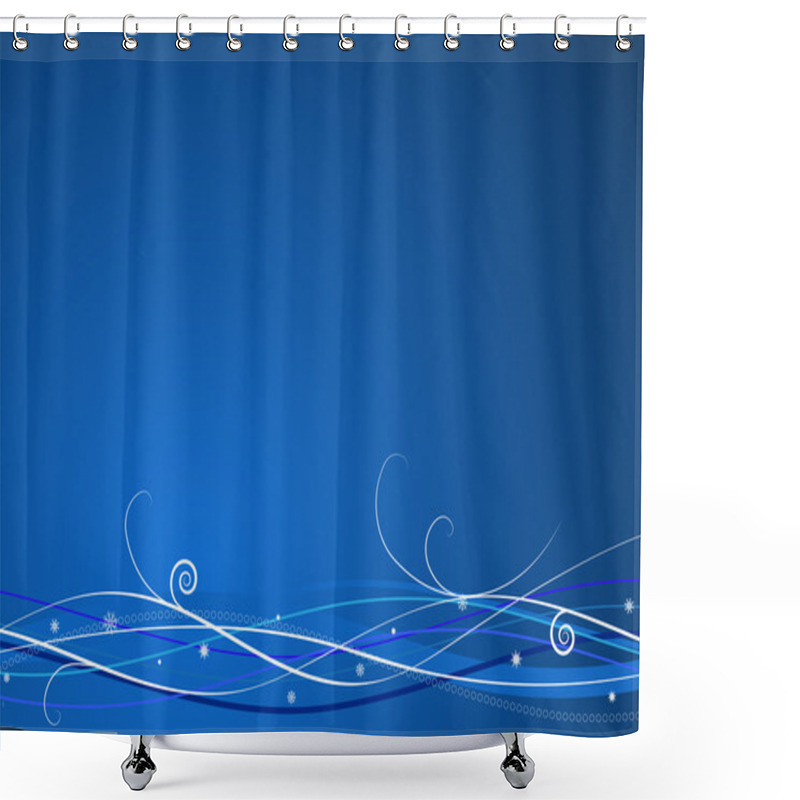 Personality  Blue Christmas Background Shower Curtains