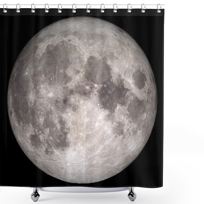 Personality  Closeup Of Full Moon. Shower Curtains