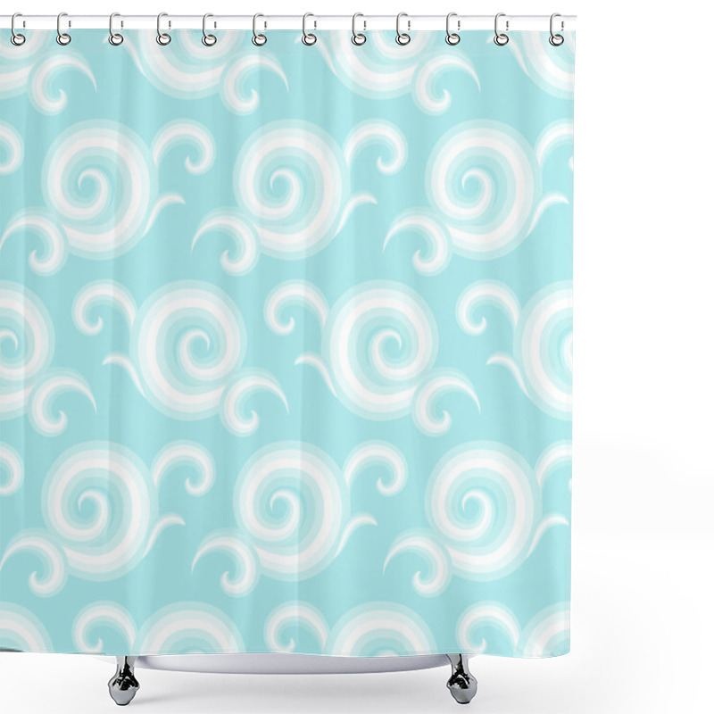 Personality  Vector Seamless Pattern With Curls And Swirls Shower Curtains