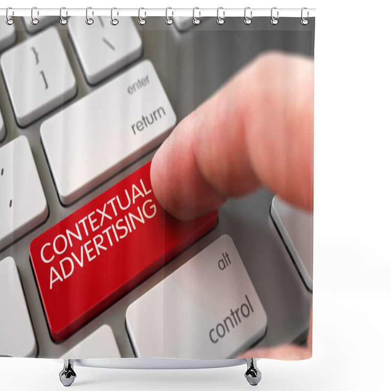 Personality  Contextual Advertising - Keyboard Key Concept. Shower Curtains