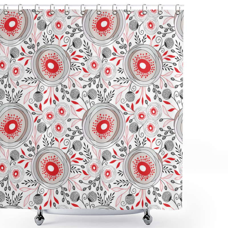 Personality  Seamless Floral Pattern Shower Curtains