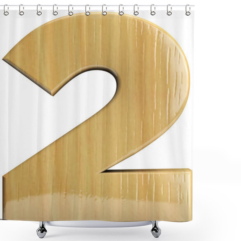 Personality  Wooden Number 2 - Two Shower Curtains