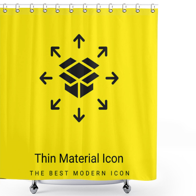 Personality  Box Minimal Bright Yellow Material Icon Shower Curtains