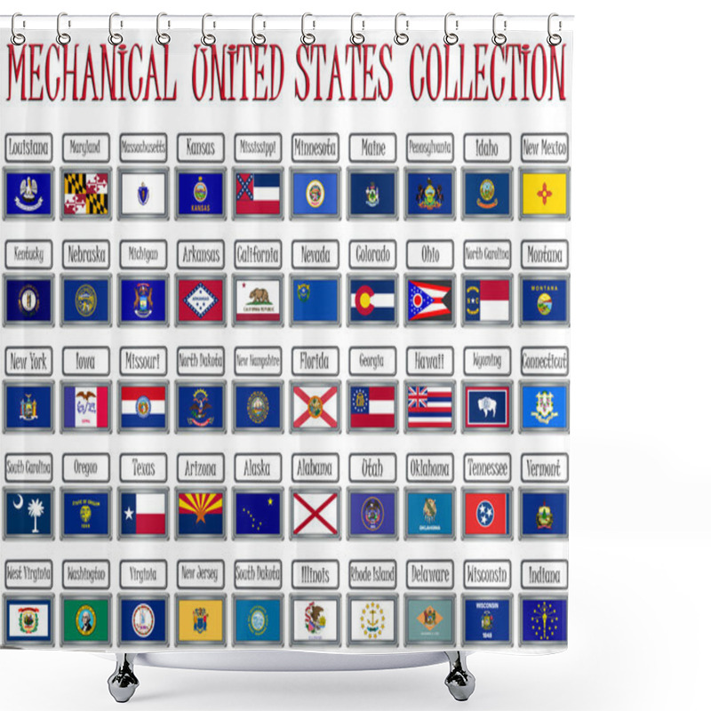 Personality  Mechanical United States Collection Shower Curtains