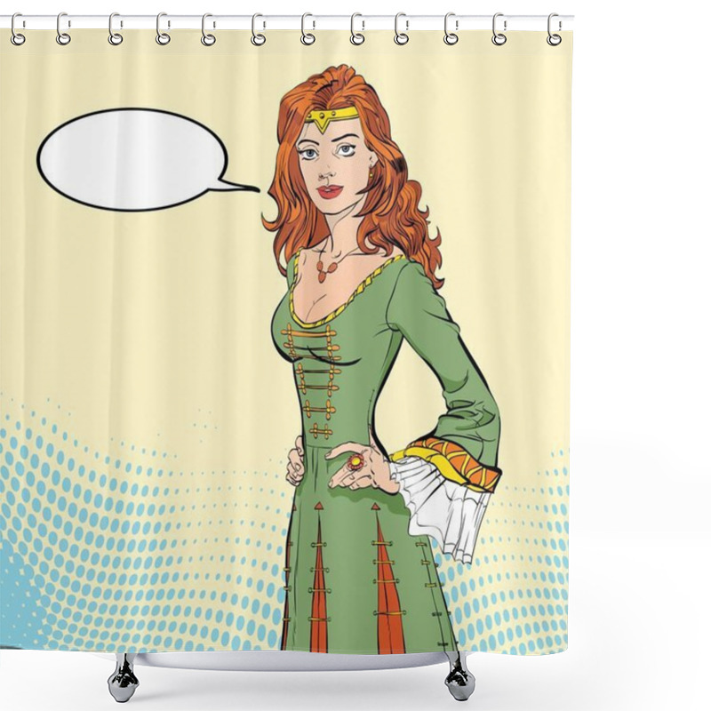 Personality  Lady In Medieval Dress. Medieval Legend. Medieval Woman. Shower Curtains