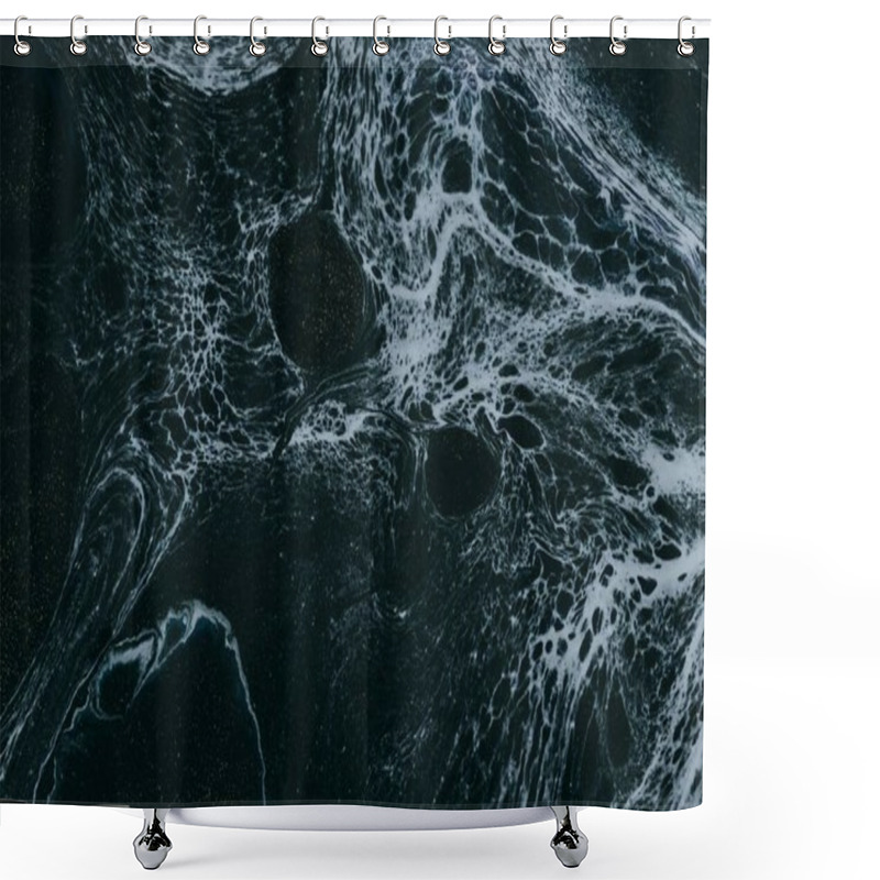 Personality  Abstract Dark Texture With Swirling Patterns And Sparkling Details. Shower Curtains