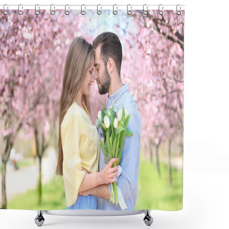 Personality  Young Lovely Couple   Shower Curtains