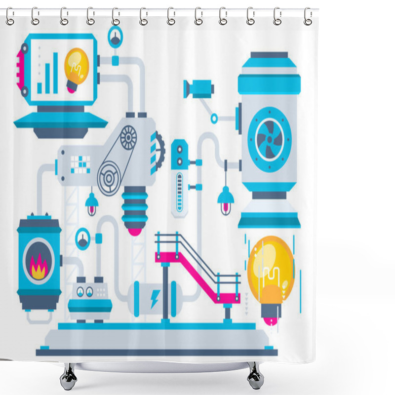 Personality  Factory For Processing Bulbs Shower Curtains