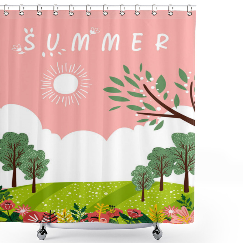 Personality  Vector Illustration Of The Summer Season.  Shower Curtains