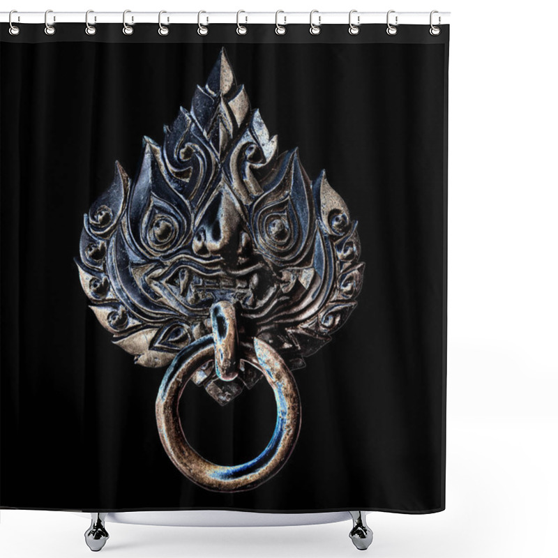 Personality  The Ancient Thai Styles Door Handle Or Door Knocker Isolated On  Shower Curtains