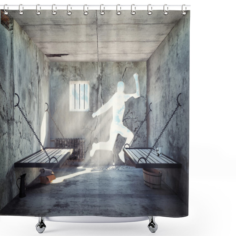 Personality  Escape From A Prison Cell  Shower Curtains