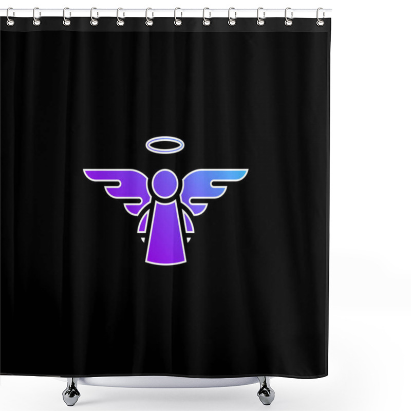 Personality  Angel Blue Gradient Vector Icon Shower Curtains