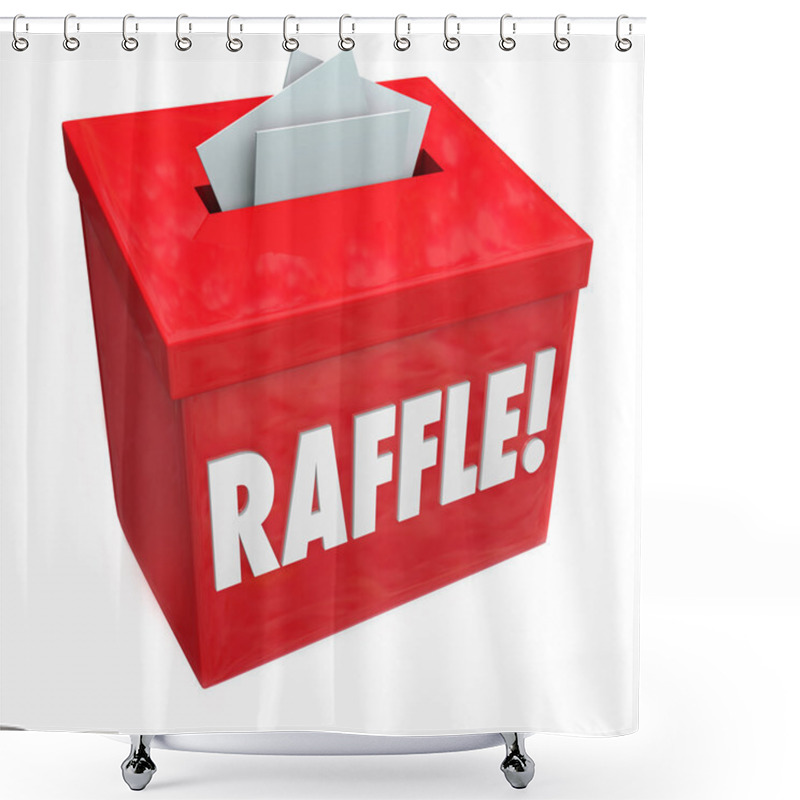 Personality  50-50 Raffle Enter To Win Box Drop Your Tickets Shower Curtains