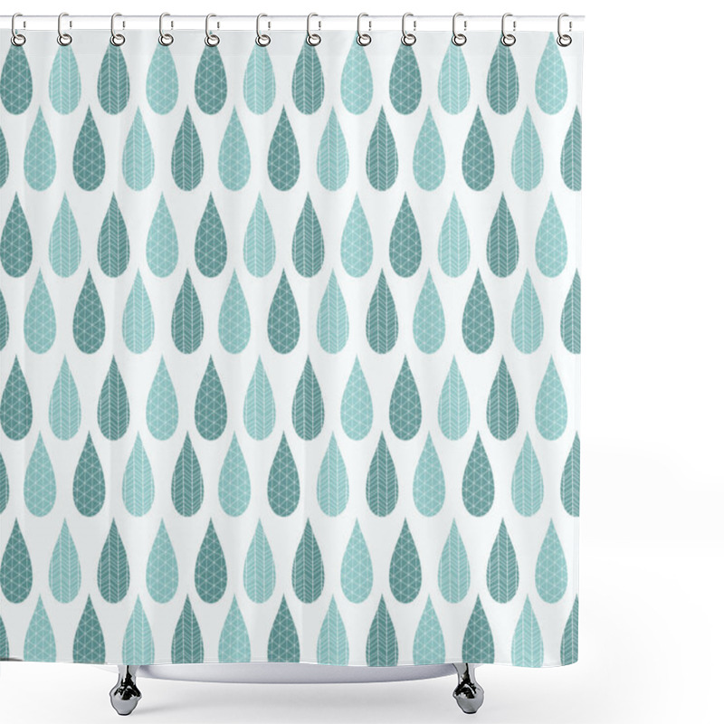 Personality  Seamless Pattern With Ornamental Rain Drops And Line Drawings Shower Curtains