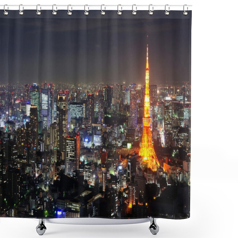 Personality  Tokyo Tower At Night Shower Curtains