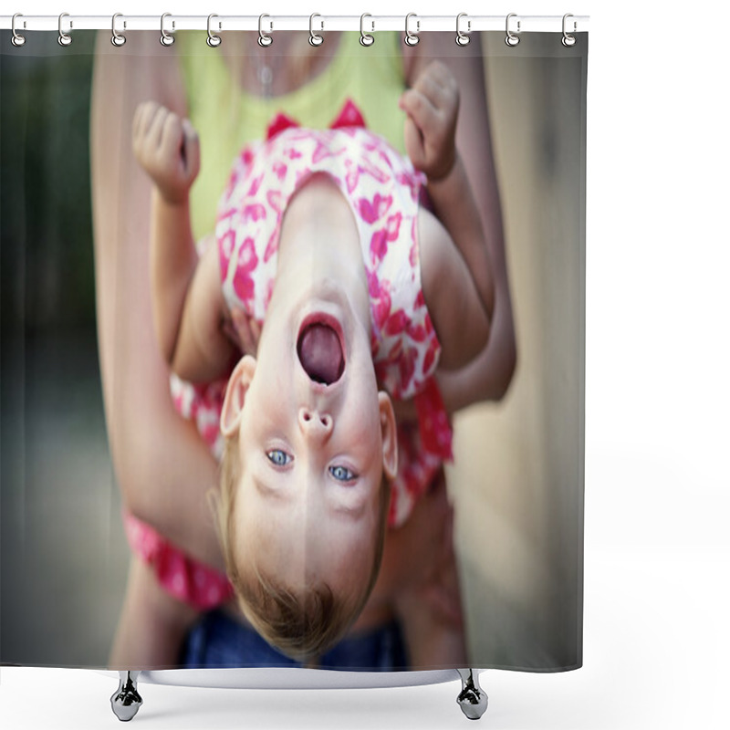 Personality  Small Girl Upside Down Shower Curtains