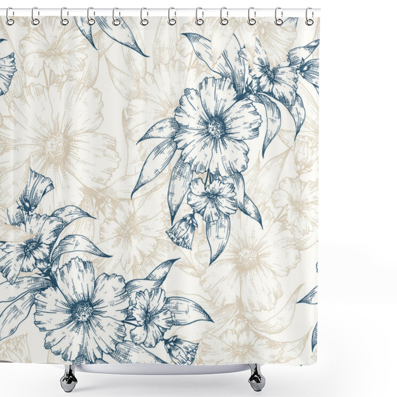 Personality  Floral Vector Pattern Shower Curtains