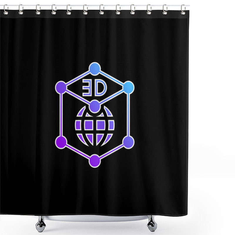 Personality  3d Graphics Blue Gradient Vector Icon Shower Curtains