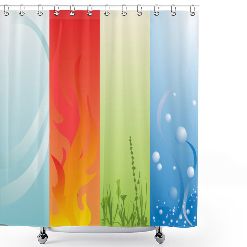 Personality  Four Elements Shower Curtains