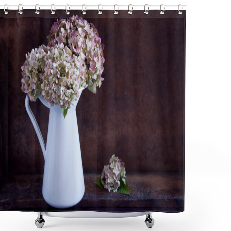 Personality  Dried Hydrangea Flowers Shower Curtains