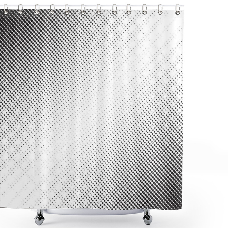 Personality  Diagonal Dots Halftone Pattern Shower Curtains