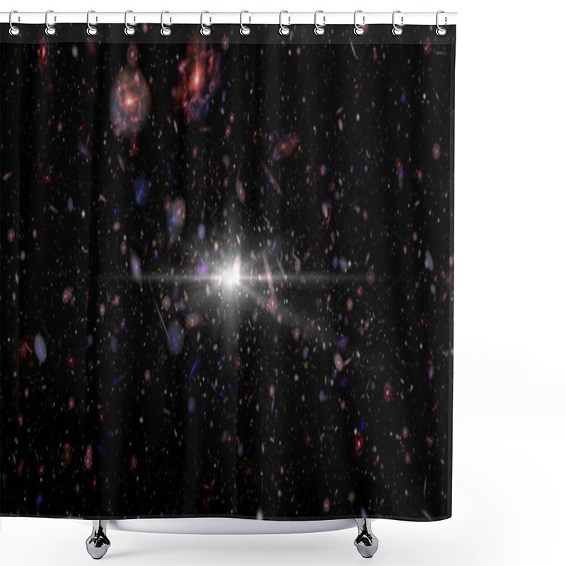 Personality  Simulation Of Big Bang Explosion With Stars Or Galaxies Shower Curtains