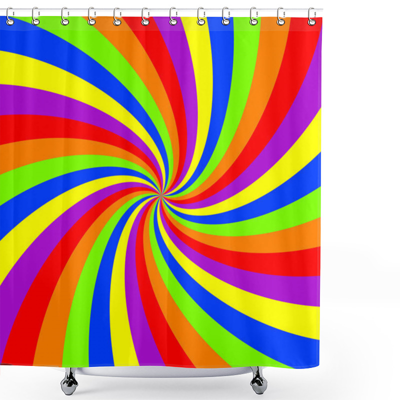 Personality  Rainbow Swirl Pattern Shower Curtains