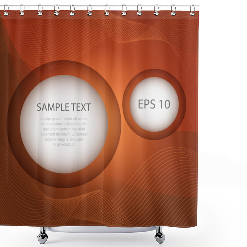 Personality  Abstract Sequence Of Circles On The Orange Background For Design Vector Shower Curtains